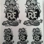 Rat Fink b/w Mini Decals