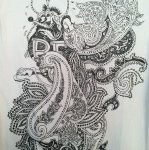 Rat Fink Paisley Design Ladies Fitted Tee