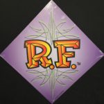 Purple RF Lettering Metal Sign