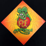 Orange Rat Fink Image Metal Sign 12in