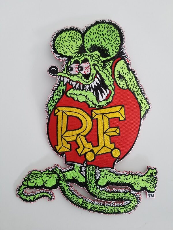 Rat Fink Outlined in White 12 Inch Patch