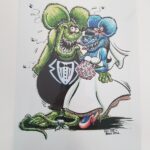 Bride & Groom RF & Trixie 12x18 Metal Sign
