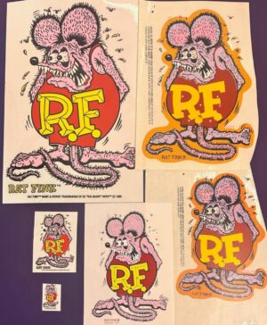 Rat Fink 6 piece Pink Sticker Set