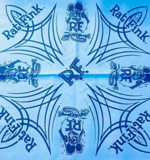 Rat Fink Bandana Pinstripe Sky blue w/ Black