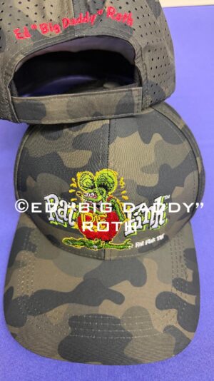 Pinstripe Camo Cap RAT FINK Letters & Image