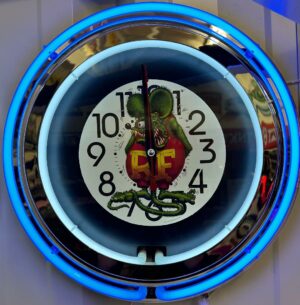 Rat Fink Neon Clock-SM Blue/White