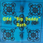 Blue with Black Rat Fink Trixie's Bandana design