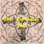 Gray with Black Rat Fink Swirl Bandana design