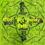 Green with Black Rat Fink Swirl Bandana design