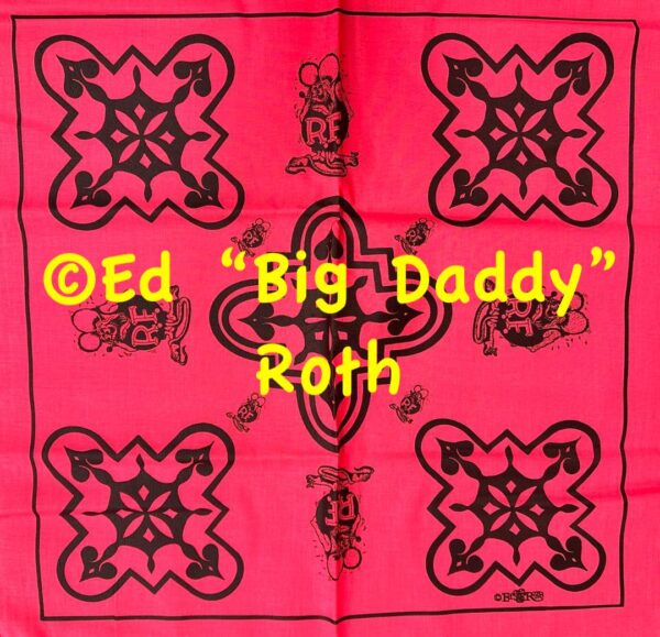 Pink with Black Rat Fink Trixie's Bandana design