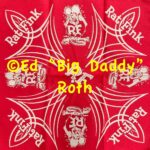 Pink with White Rat Fink Pinstripe Bandana design