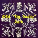 Purple with White Rat Fink Pinstripe Bandana design
