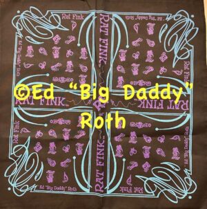Black Nuts & Bolts Blue-Purple Rat Fink Bandana