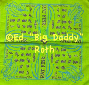 Green Nuts & Bolts Blue-Purple Rat Fink Bandana