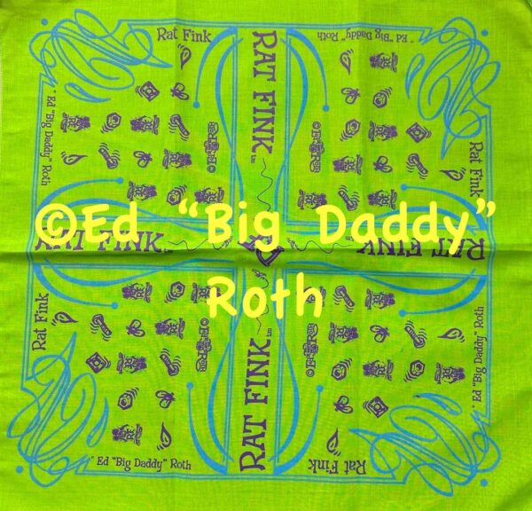 Green Nuts & Bolts Blue-Purple Rat Fink Bandana