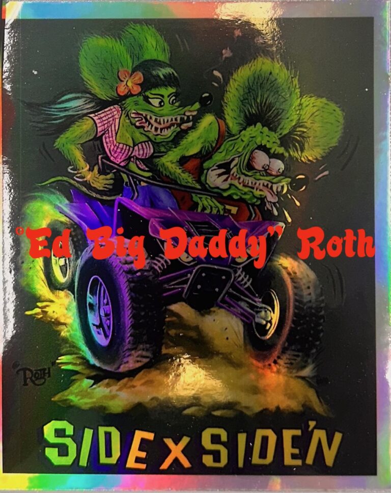 Ed Roth Customs Sticker Rat Fink Side X Side'n Framed Sticker - Ed Roth's Rat Fink